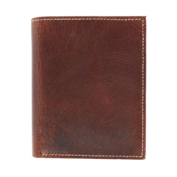 CTM Men's Oil Pull Up Leather Euro Bifold Wallet - Picture 1 of 5